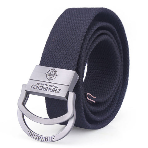 Men's Rugged Mountaineer Canvas Stainless Steel Buckle Belt